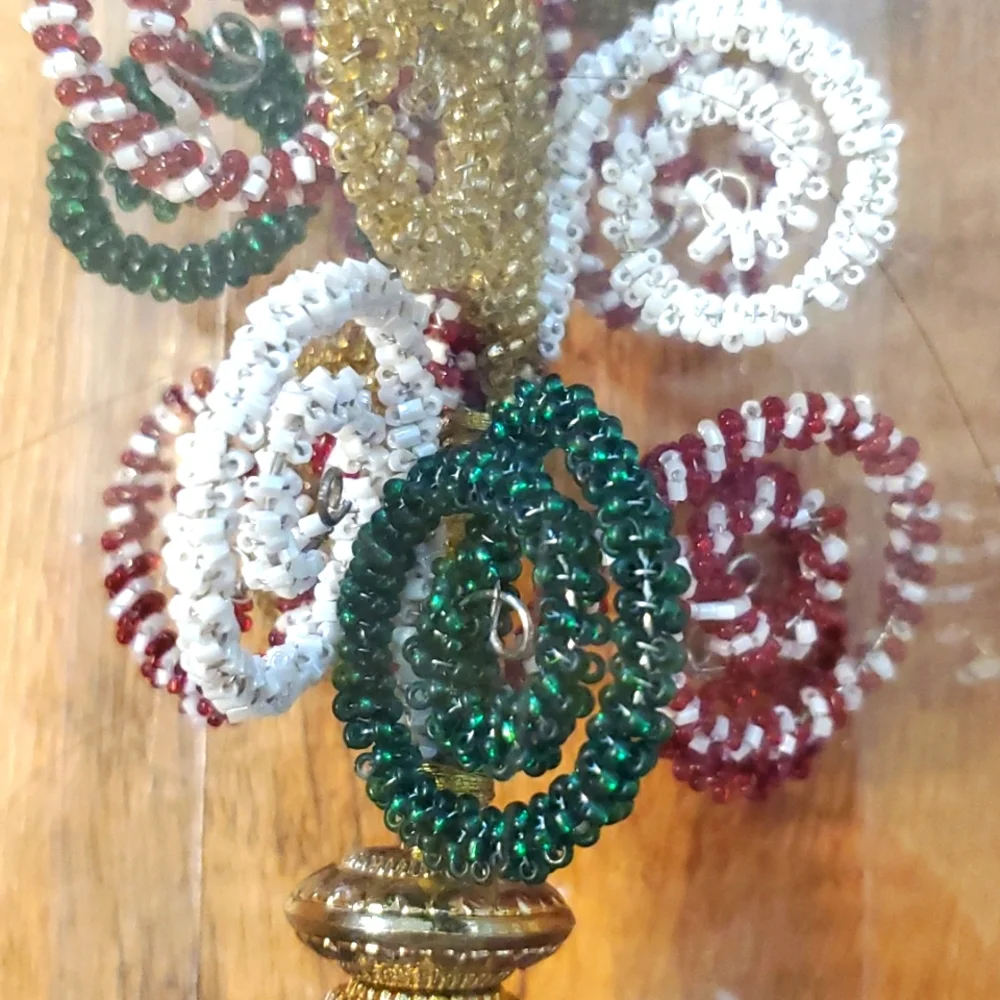 Pier 1 Holiday Swirl‎ Wire Beaded Wine Stopper